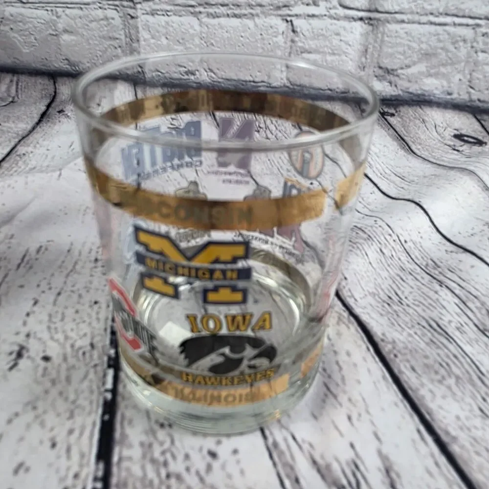 Vintage Big Ten Conference Rocks Glass Set